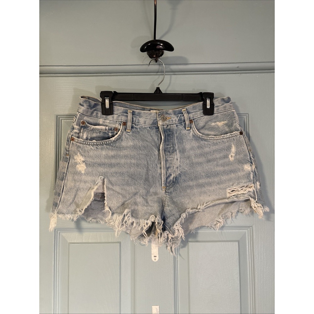 AGOLDE Parker Vintage Cut Off Shorts Distressed Light Wash‎ Denim Size 29